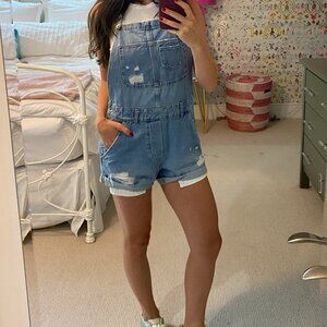 Small Blue Denim Short Overalls, Super cute and comfy! Like new